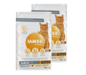 IAMS-Dry food for Vitality Indoor suaugusioms ir vyresnėms katėms, negyvenančioms namuose, vištiena 2x10kg