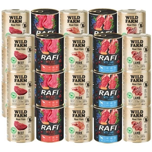 DOLINA NOTECI Rafi + WILD FARM Mėsos paštetas Mišrių skonių 30x800g