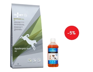 TROVET HPD Hypoallergenic - Horse (šuniui) 10kg + LAB V Lašišų aliejus šunims ir katėms 500ml