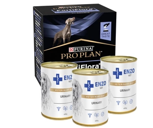 PURINA PVD FortiFlora Dog 30 paketėlių + 3x ENZO VET Urinary nuo šlapimo takų ligų su vištiena šunims 400g