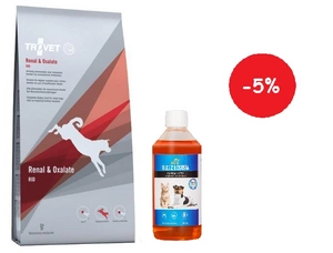 TROVET RID Renal & Oxalate (šuniui) 12,5kg + LAB V Lašišų aliejus šunims ir katėms 500ml