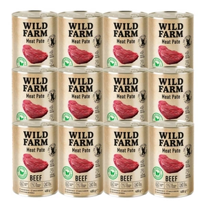 Wild Farm Pate Beef 12x400g ėdalas šunims be glitimo
