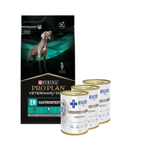 PURINA Veterinary PVD EN Gastrointestinal  (šunims) 5kg + ENZO VET Žarnyno dieta šunims su ėriena 3x400g
