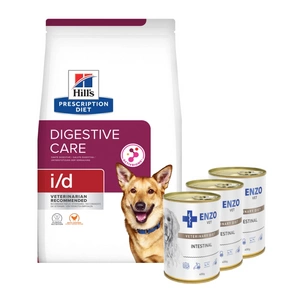HILL'S PD Prescription Diet Canine i/d 1,5kg + ENZO VET Žarnyno dieta šunims su ėriena 3x400g