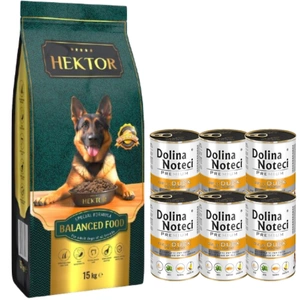 HEKTOR BALANCED Adult 15kg + Dolina Noteci Premium antis su moliūgais 6x400g