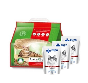 JRS Cats Best Eko Plus 20l / 8,6kg + ENZO VET Hepatinis paukštienos paštetas katėms 3x100g
