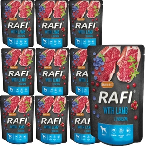 Rafi su ėriena šunims - paketėlis 10x300g (juoda pakuotė)