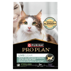 PRO PLAN LiveClear Maistas suaugusiems katėms po sterilizacijos, turtingas kalakutiena, 2,8 kg
