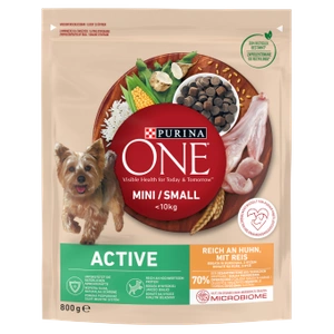 PURINA ONE Mini Active vištiena, ryžiai - sausas maistas šunims - 800g