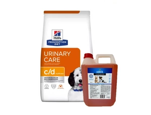 HILL'S PD Prescription Diet Canine c/d Urinary Care 12kg + LAB V Lašišų aliejus šunims ir katėms 5000ml