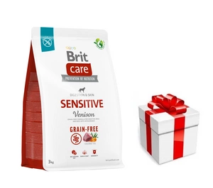 BRIT CARE Grain-Free Sensitive Venison 3kg  + STAIGMENA ŠUNUI