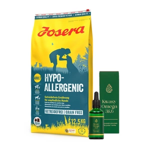 JOSERA Hypoallergenic 12,5kg + LAB-V Omega 3 ir 6 riebalų rūgštys bendrai šunų ir kačių sveikatos, kailio ir odos būklei gerinti 100ml