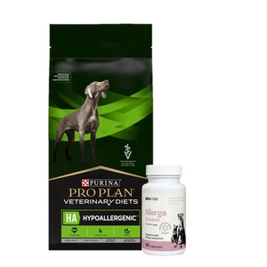 PRO PLAN Veterinary Diets HA hipoalerginis sausas maistas šunims 7kg + LAB-V Allerga Control - Alergijos simptomų palaikymas 45 kapsulės