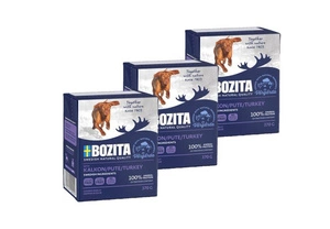 Bozita Dog Naturals : Kalakutas drebučiuose 3x370g