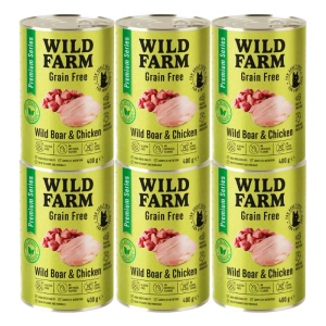 WILD FARM Premium Grain Free Wild Boar and Chicken 6x400g - kačių maistas be grūdų