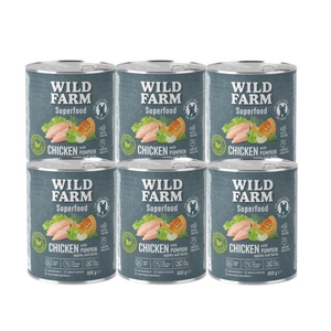 WILD FARM Superfood Chicken (Vištiena su moliūgais, obuoliais ir žolelėmis) 6x800 g pašaro šunims be grūdų