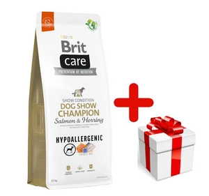 BRIT CARE Dog Hypoallergenic Dog Show Champion Salmon & Herring 12kg + STAIGMENA ŠUNUI