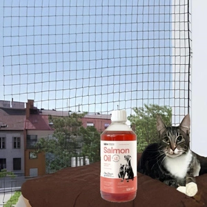 TRIXIE Apsauginis tinklas juodas 4x3 m + LAB V Lašišų aliejus šunims ir katėms 500ml