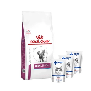 ROYAL CANIN Renal Special Feline RSF 26 2kg + ENZO VET Renal su jautiena želė katėms 3x100g