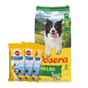 JOSERA Adult Lamb & Rice 12,5kg + 3xDentaStix NEMOKAMAI