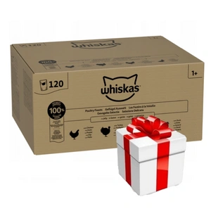 Whiskas Poultry Feast 120x85 g drėgno želė tipo suaugusių kačių ėdalo + Staigmena katei