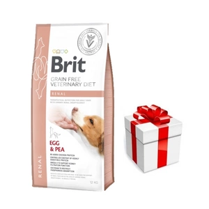 Brit gf veterinary diets dog Renal 12kg + Staigmena Šunui