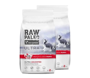 Vetexpert RAW PALEO ULTRA BEEF PUPPY MEDIUM/LARGE 2x2KG