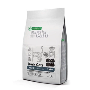 NATURES PROTECTION Superior Care Dark Cats Grain Free su silke suaugusiems visų veislių katėms 1,5kg