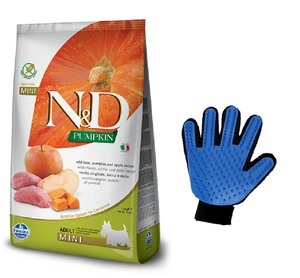 Farmina N&D Pumpkin Grain Free šunims BOAR AND APPLE ADULT MINI 7kg + nemokama šukavimo pirštinė
