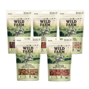 WILD FARM kačių skanėstai – skonių rinkinys 5x50g