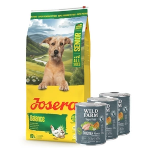 JOSERA Balance 12,5kg + WILD FARM Superfood Chicken (Vištiena su moliūgais, obuoliais ir žolelėmis) 3x800 g pašaro šunims be grūdų