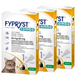 FYPRYST COMBO, 0,5 ml, užlaš. tirpalas katėms ir šeškams 1 pipetė - 3vnt.