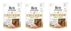 BRIT Jerky Snack Chicken Meaty Coins su vabzdžiais 3x80g