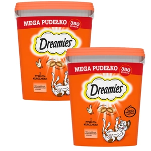 DREAMIES Mega Box 2x350 g - papildomas ėdalas suaugusioms katėms su gardžia vištiena