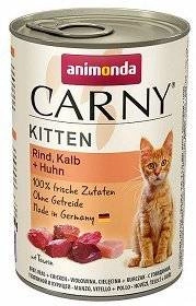 ANIMONDA Cat Carny Kitten skonis: jautienos, veršienos ir paukštienos 400g x12