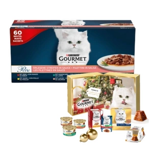 Purina Gourmet Perle kačių maistas 60x85g + mega advento kalendorius nemokamai