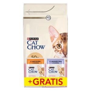 PURINA Cat Chow kačiukų ėdalas su vištiena 1,5kg + 2 paketėliai NEMOKAMAI