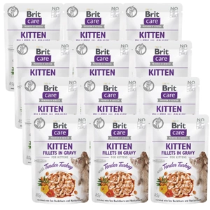 BRIT CARE Cat Kitten Fillets in Gravy with Tender Turkey Enriched with Sea Buckthorn and Nasturtium 12x85g