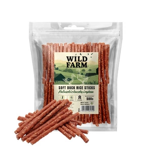 WILD FARM ančių ir ryžių lazdelės 500g skanėstai šunims