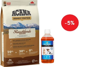 ACANA REGIONALS Ranchlands Dog 11,4kg + LAB V Lašišų aliejus šunims ir katėms 500ml