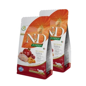 Farmina N&D Pumpkin feline Kiaulių, moliūgų ir pomegranatų NEUTERINUOTAS RECEPTAS 2x1,5kg