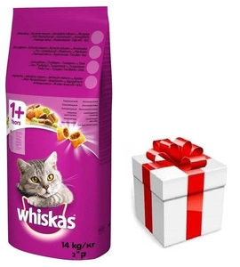 WHISKAS Adult 14kg - sausas kačių ėdalas su jautiena ir daržovėmis + STAIGMENA KATEI