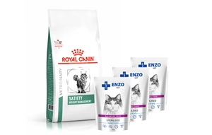 ROYAL CANIN Satiety Support Weight Management SAT 34 6kg + ENZO VET Sterilizuota dieta sterilizuotoms katėms su kalakutiena želė 3x100g