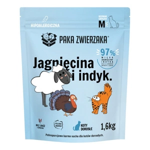 Paka Zwierzaka - Sausas ėdalas katėms su ėriena ir kalakutiena ''M'' 1,6kg