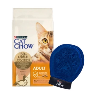 PURINA Cat Chow Adult Ančių ėdalas 15kg + nemokama priežiūros pirštinė