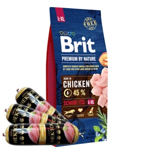 BRIT Premium By Nature Senior L+XL 15kg + Hektor paukštienos batonas 3x900g