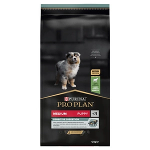 Purina Pro Plan Medium Puppy Sensitive Optidigest, ėriena ir ryžiai 12kg
