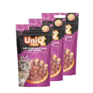 UNIQ PETS skanėstai katėms - minkštos ėriuko žvaigždutės su taurinu 3x50g
