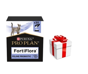 PURINA PVD FortiFlora Cat 30 paketėlių + Staigmena katei