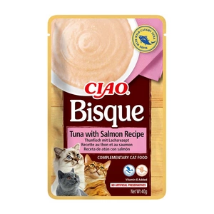 INABA Cat Ciao Bisque - tunų ir lašišų skonio papildomas ėdalas katėms 40g
